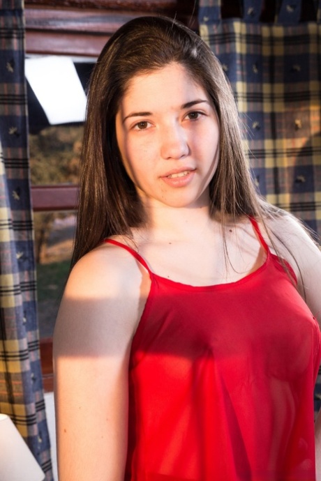 Amateur teen Virgin revealing her sexy curves and innocent hairy pussy