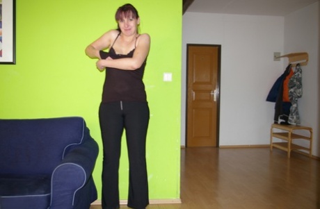 Amateur photo shoot of mature owner of super-hairy pussy fucked by bald man