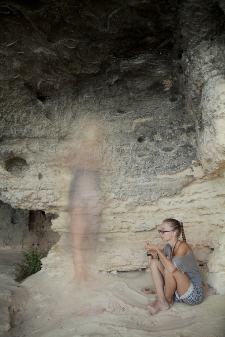 Sexy teens Milena D and Nika N face ride and eat each other out in a cave