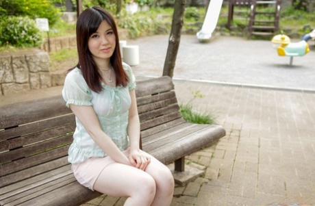 Japanese newbie gets stripped and finger fucked by a stranger in a van