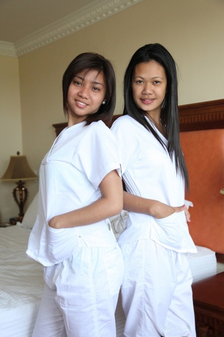 Cute Filipinas Joanna and Joy enjoy a POV fuck and give a hot double blowjob