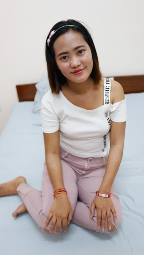 Asian babe Charice shows off her chubby body while stripping for sex