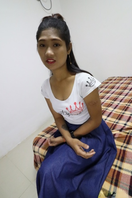 Ponytailed Asian babe Dew B enjoys some POV sex and gets creampied